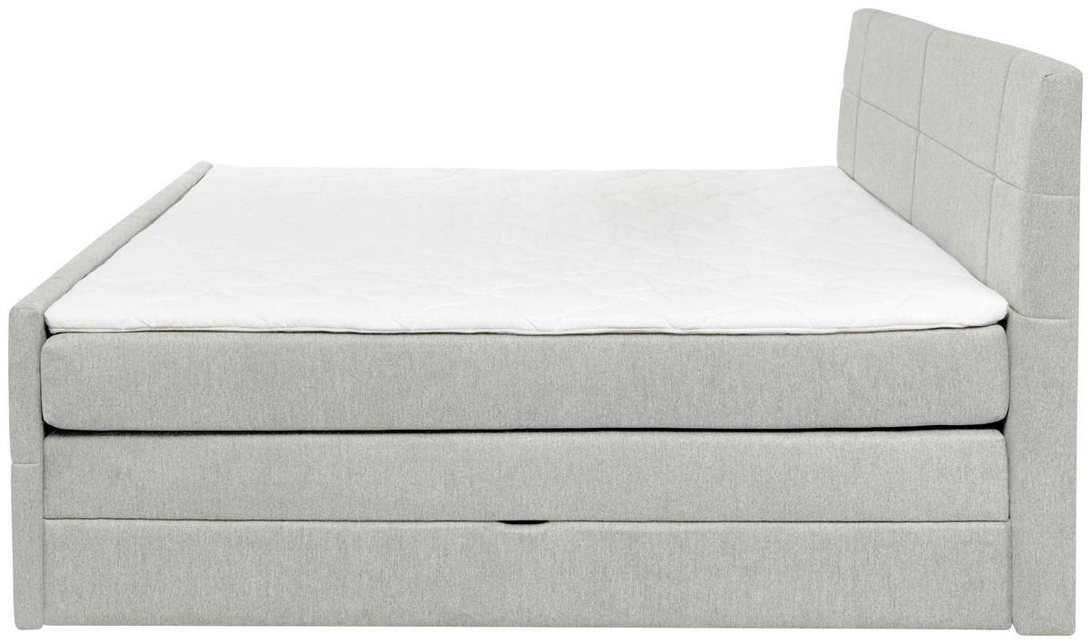 BOXSPRINGBETT 180/200 cm  in Hellgrau  - Hellgrau, Konventionell, Textil (180/200cm) - Carryhome