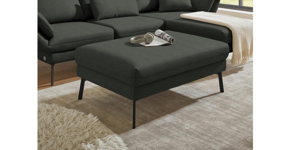 ECKSOFA  in Flachgewebe Grün Armteilverstellung, Relaxfunktion, Drehsitzfunktion  255-365/175-224 cm  - Schwarz/Grün, Design, Textil/Metall (255-365/175-224cm) - Dieter Knoll