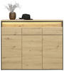 SCHUHSCHRANK 130/106/38 cm  - Eichefarben/Schwarz, KONVENTIONELL, Holzwerkstoff (130/106/38cm) - Voleo
