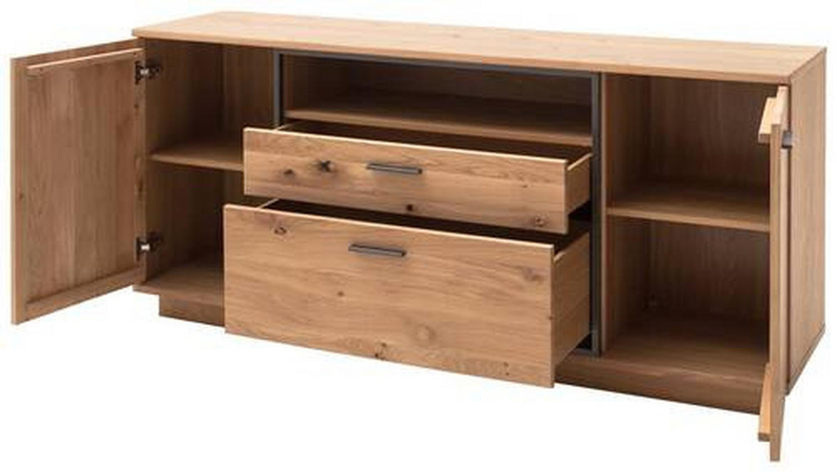 SIDEBOARD Anthrazit, Eichefarben  180/81/44 cm  - Eichefarben/Anthrazit, Konventionell, Holz/Holzwerkstoff (180/81/44cm) - Landscape