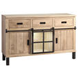 BUFFET 145/180/42 cm  in  - Graubraun/Schwarz, LIFESTYLE, Glas/Holz (145/180/42cm) - Landscape
