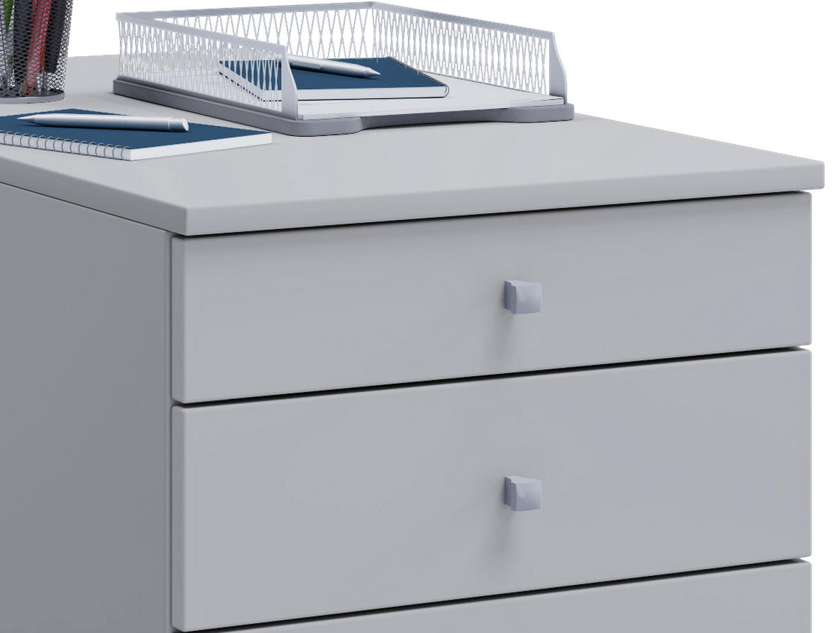 ROLLCONTAINER 42/57/80 cm  - Silberfarben/Grau, Basics, Holzwerkstoff/Kunststoff (42/57/80cm) - MID.YOU