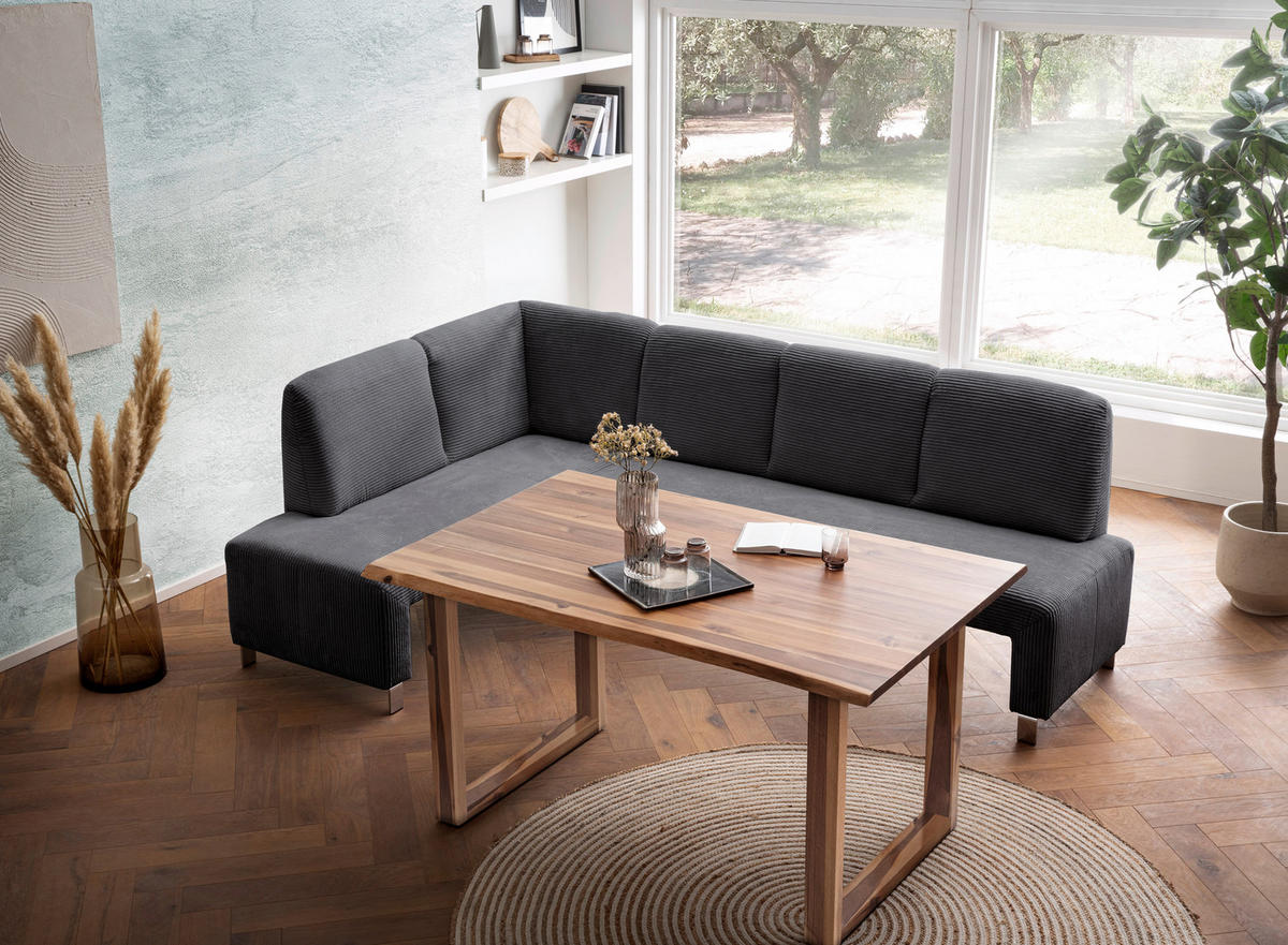 KLUPA KUTNA  antracit  drvo, tekstil, drvni materijal      - srebrne boje/antracit, Moderno, drvni materijal/drvo (243/158cm) - Livetastic
