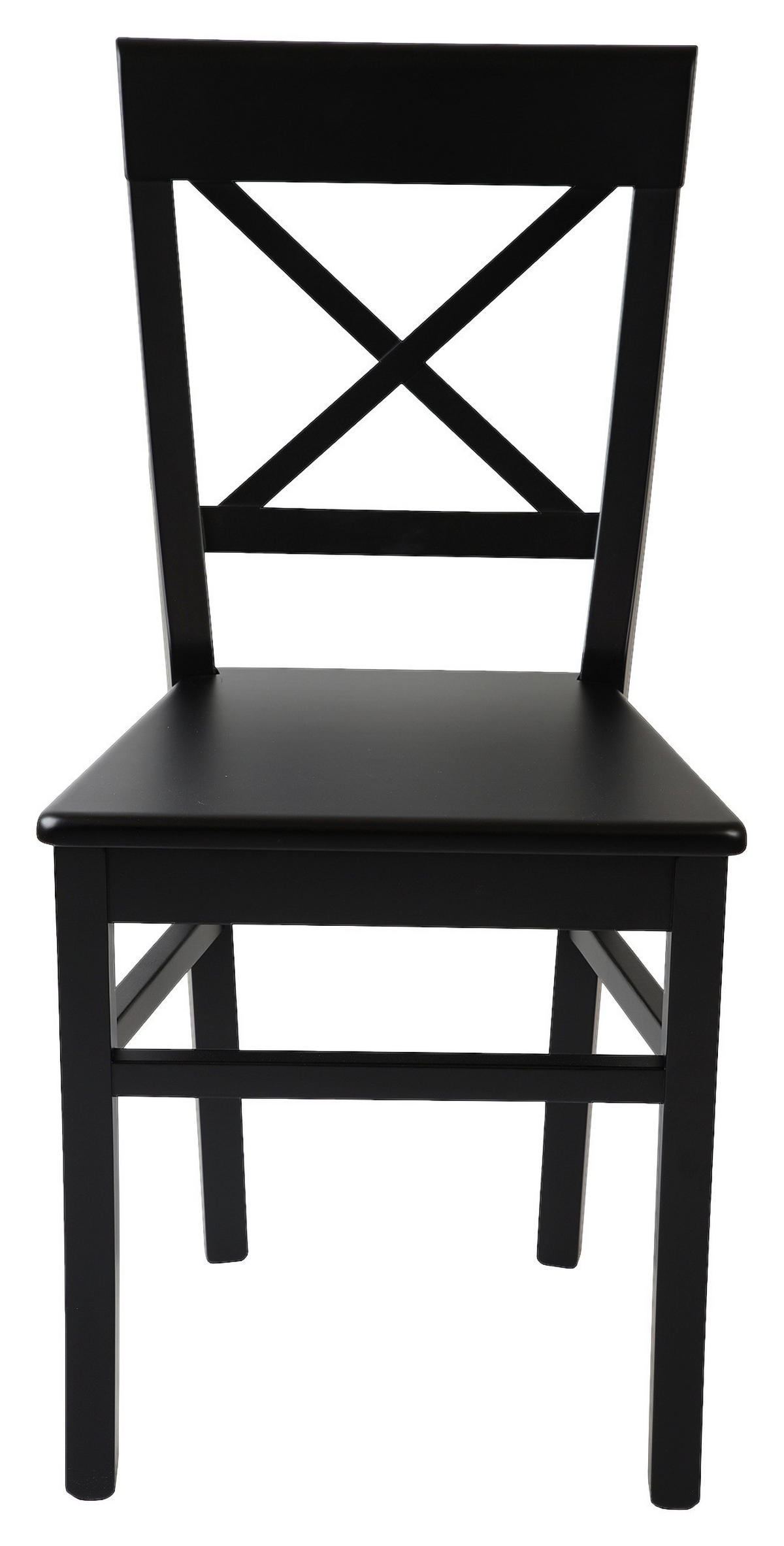 STUHL Schwarz Buche massiv  - Schwarz, MODERN, Holz (48/92,5/49cm) - Livetastic