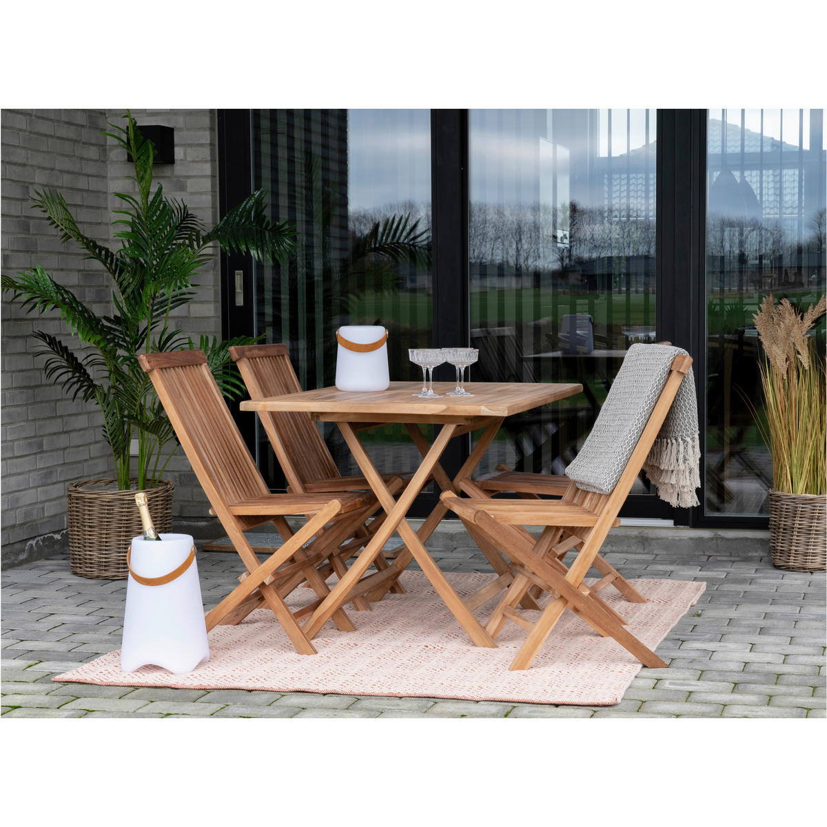 GARTENSTUHL-SET Teakholz Teakfarben  - Teakfarben, MODERN, Holz (46/89/62cm) - Gardenson