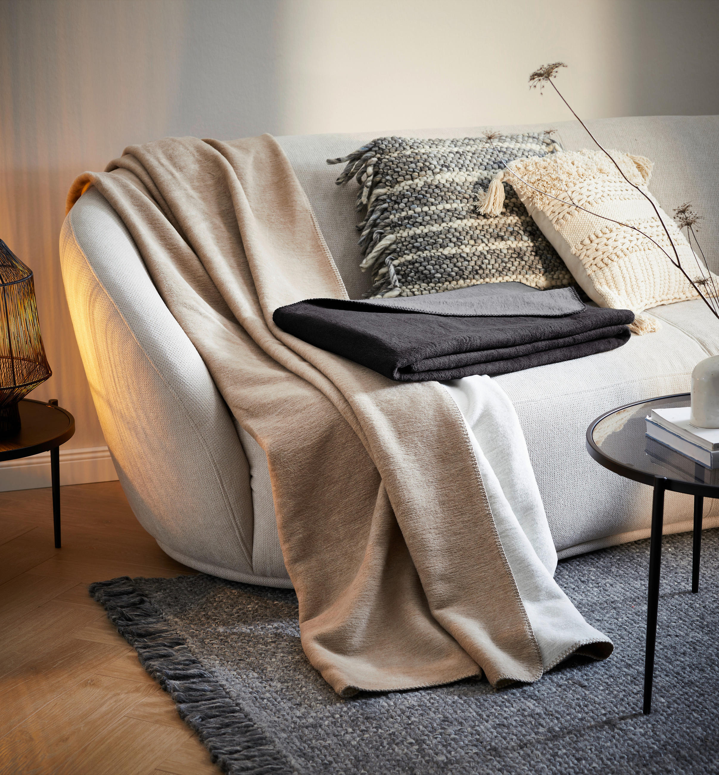 PĂTURĂ PENTRU CANAPEA 150/200 cm  - maro/galben, Basics, textil (150/200cm) - Novel
