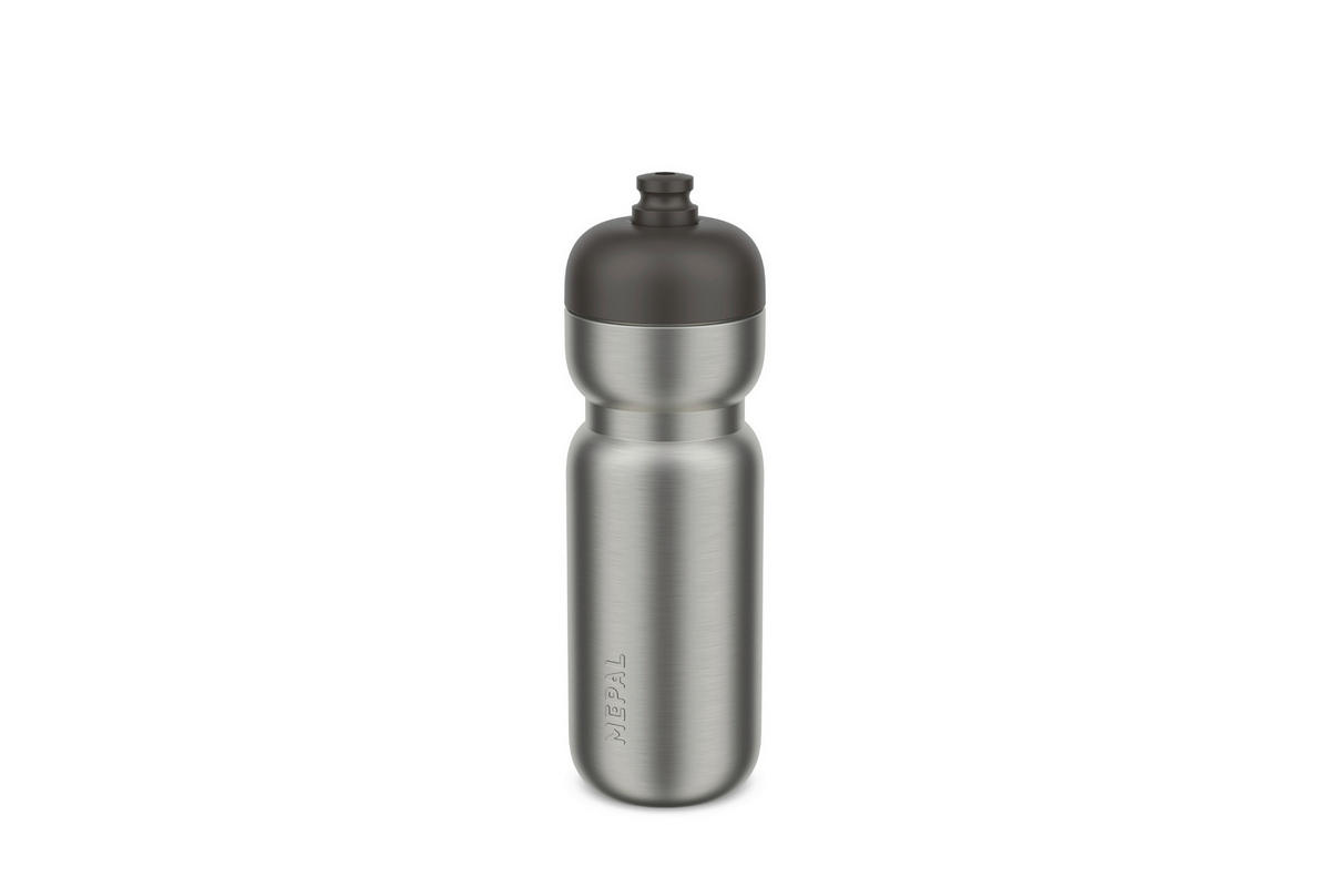 UNIVERSALFLASCHE Pull Sport  - Edelstahlfarben/Anthrazit, KONVENTIONELL, Kunststoff/Metall (7,5cm) - Mepal