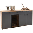 SIDEBOARD 181,9/89,5/45,2 cm  in Graphitfarben, Wildeiche  - Wildeiche/Graphitfarben, Natur, Glas/Holz (181,9/89,5/45,2cm) - Valnatura