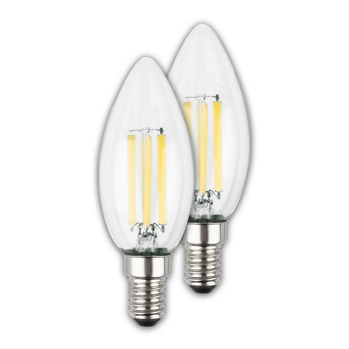 LED-LEUCHTMITTEL   E14 4 W 840 lm  - Silberfarben, Basics, Glas (3.5/9.8cm)