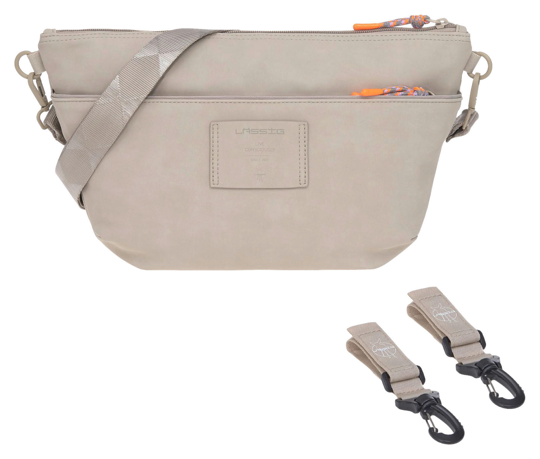 SCHULTERTASCHE  - Beige, Basics, Textil (36/13/19cm) - Lässig
