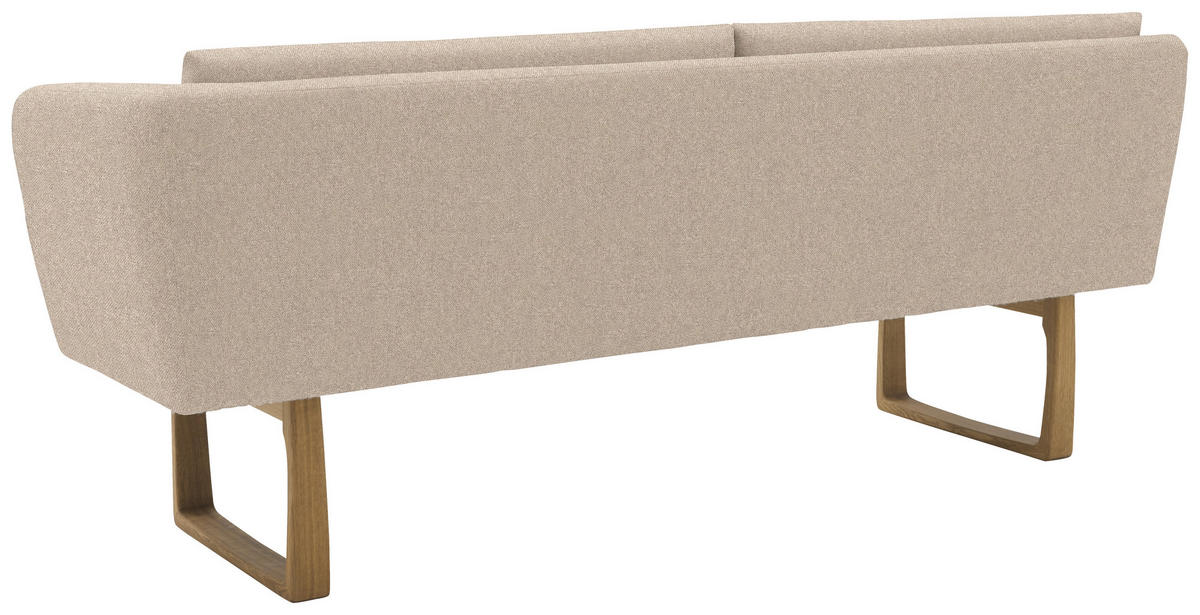 SITZBANK 224/91/69 cm Flachgewebe Sandfarben massiv Holz  - Sandfarben/Eichefarben, Design, Holz/Textil (224/91/69cm) - Valnatura
