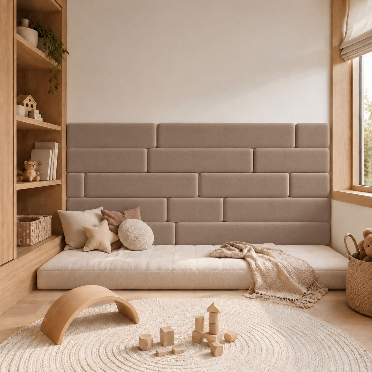 WANDPANEEL 90/30/2.5 cm  - Beige, Basics, Kunststoff/Textil (90/30/2.5cm)