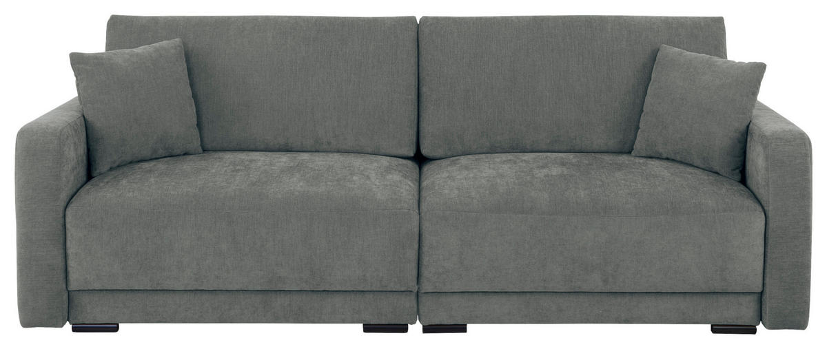 2-SITZER-SOFA Chenille Grau  - Schwarz/Grau, KONVENTIONELL, Kunststoff/Textil (233/90/110cm) - Carryhome