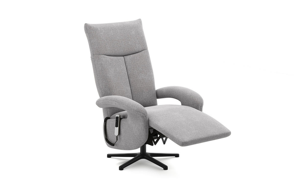 SESSEL in Flachgewebe Hellgrau  - Hellgrau/Schwarz, Konventionell, Textil/Metall (74/112/82cm) - Sit & More