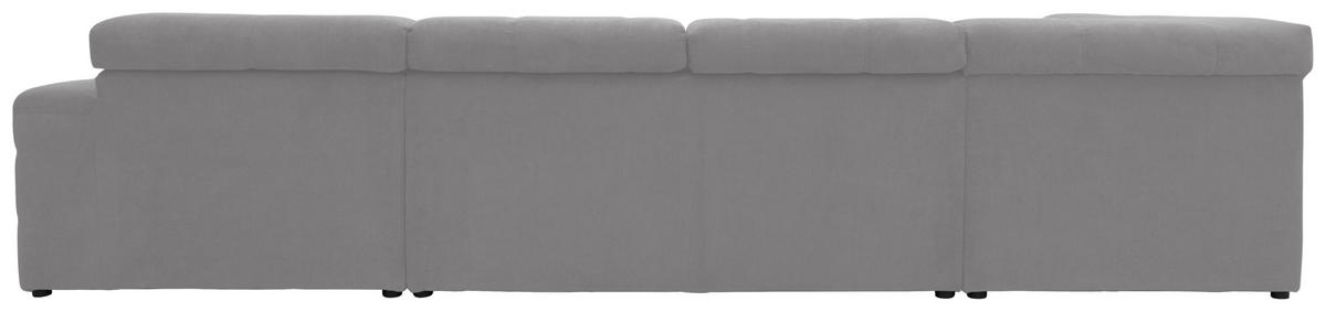 WOHNLANDSCHAFT in Mikrofaser Silberfarben  - Silberfarben/Schwarz, Design, Kunststoff/Textil (228/359/175cm) - MID.YOU