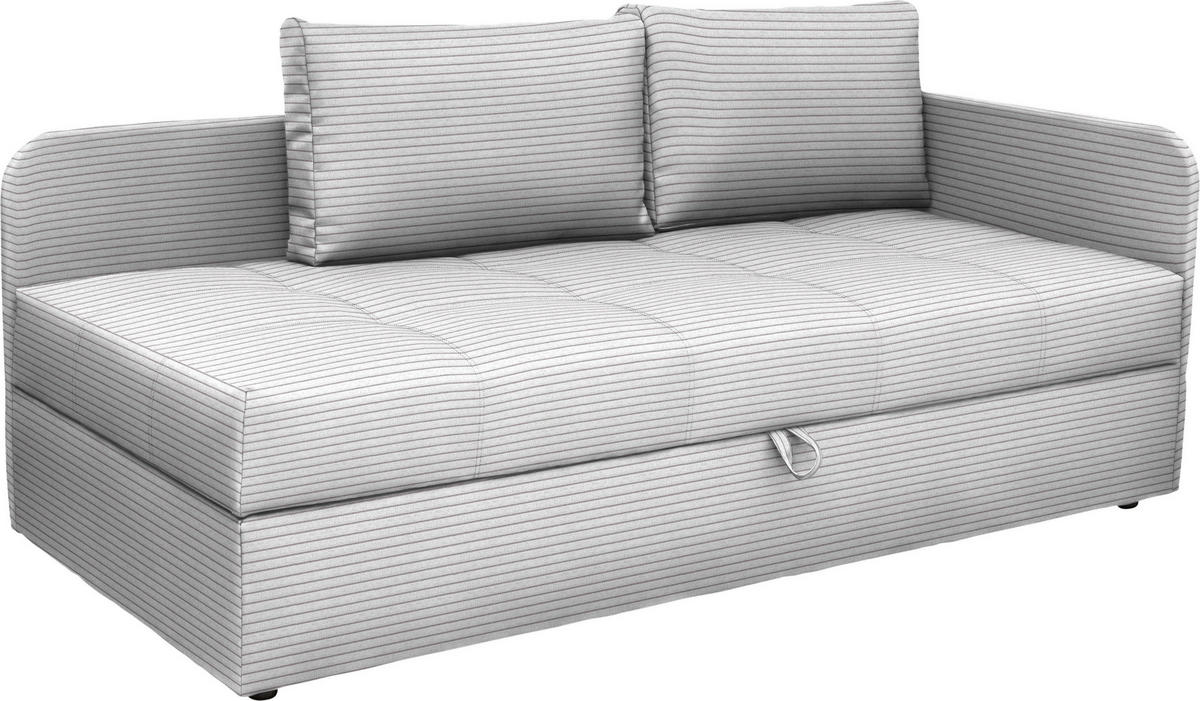 LIEGE  in Cord Hellgrau  - Hellgrau/Schwarz, Basics, Kunststoff/Textil (205/90/95cm) - Xora