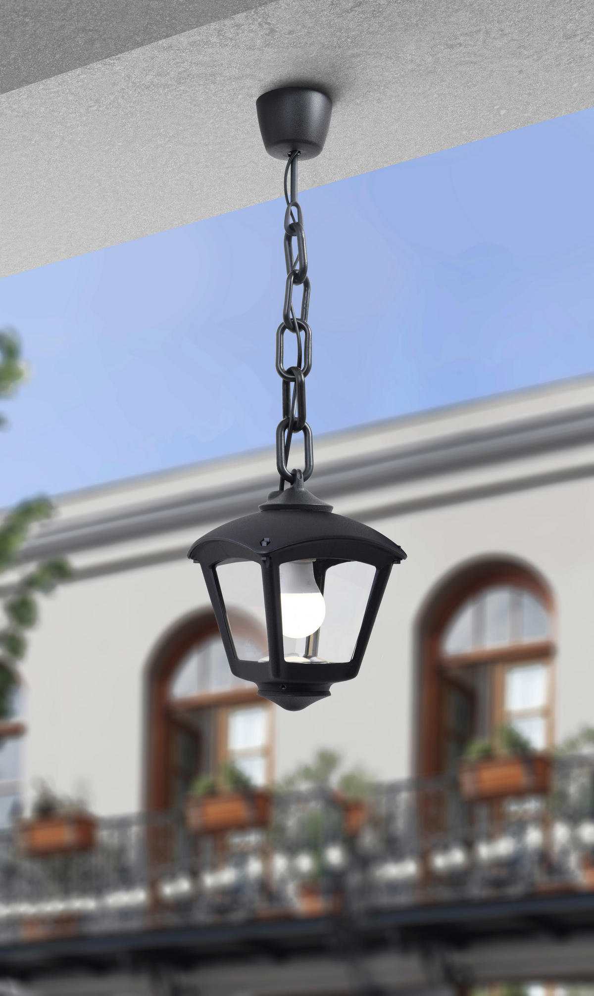 VISEĆA SVJETILJKA VANJSKA  - crna, Romantično / ladanjski, plastika (20/20cm)