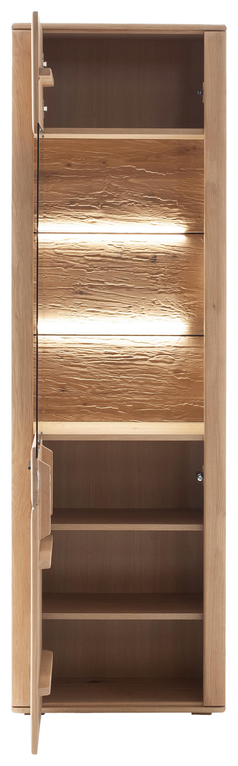 VITRINE Eichefarben  64/208/37 cm  - Eichefarben/Anthrazit, Konventionell, Glas/Holz (64/208/37cm) - Cantus