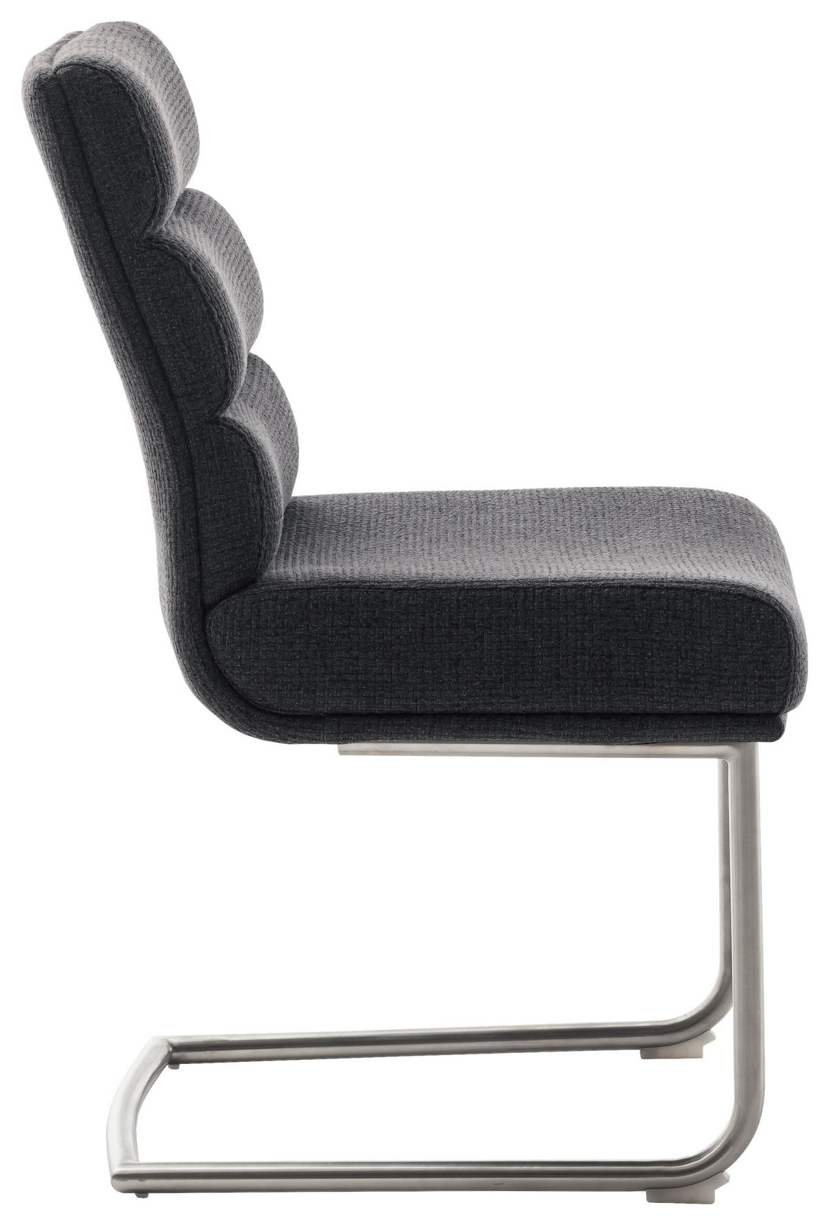 SCHWINGSTUHL  in Edelstahl Webstoff  - Edelstahlfarben/Anthrazit, Design, Textil/Metall (47/90/64cm) - Dieter Knoll