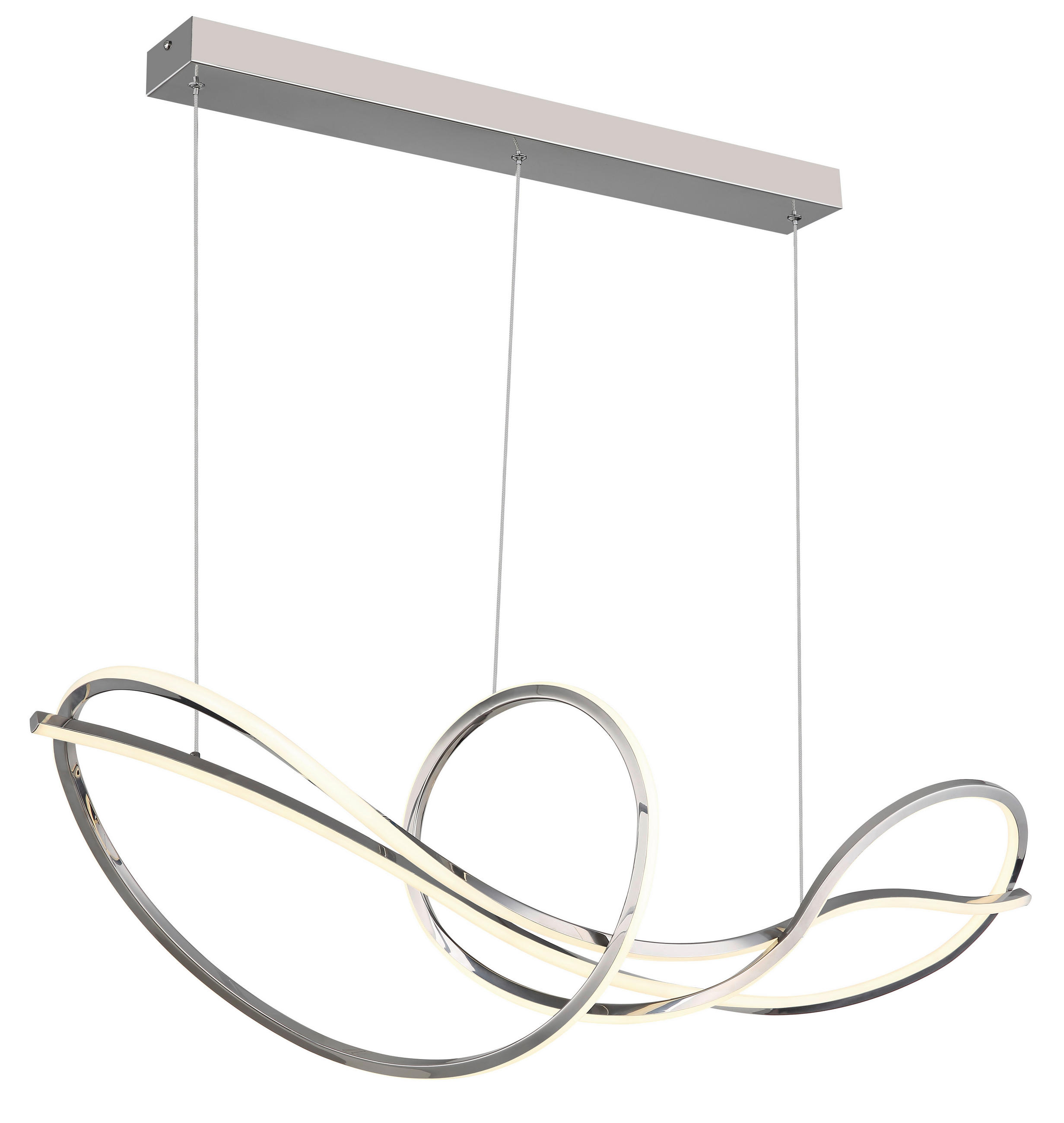 LED-HÄNGELEUCHTE 110/33/120 cm  - Chromfarben/Weiß, Design, Kunststoff/Metall (110/33/120cm)