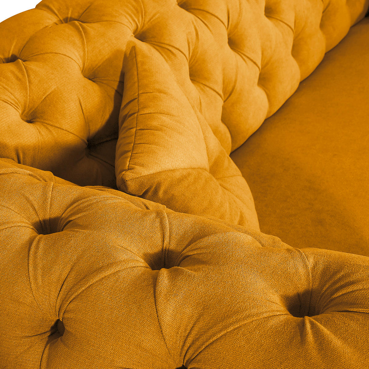 3-SITZER-SOFA in Mikrofaser Senfgelb  - Senfgelb/Braun, Design, Holz/Textil (232/79/97cm) - Livetastic