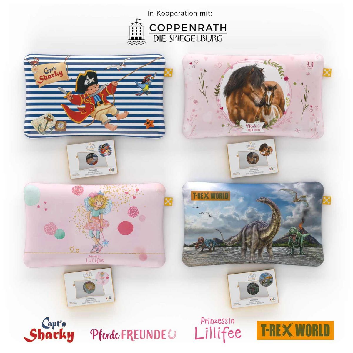 NACKENKISSENBEZUG COMFORT KIDS  - Hellrosa/Goldfarben, Basics, Textil (50/32cm) - Smartsleep