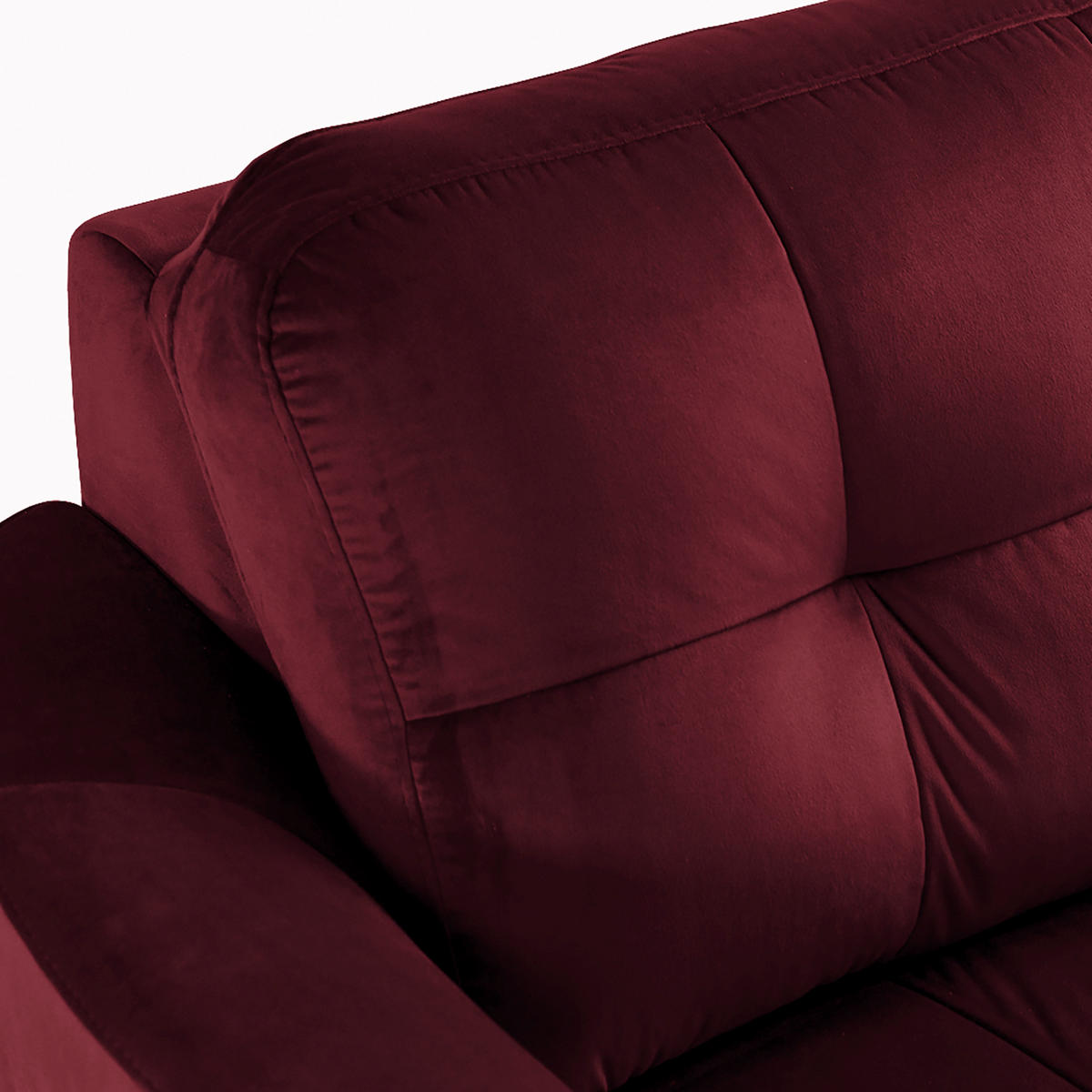 ECKSOFA Rot Samt  - Buchefarben/Rot, Design, Holz/Textil (236/190cm) - Livetastic