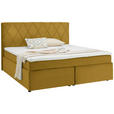 BOXSPRINGBETT 180/200 cm  in Currygelb  - Currygelb/Schwarz, Design, Kunststoff/Textil (180/200cm) - Xora