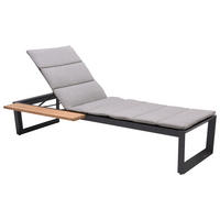 GARTENLIEGE 92/102/214 cm  - Anthrazit/Beige, MODERN, Holz/Textil (92/102/214cm) - Amatio