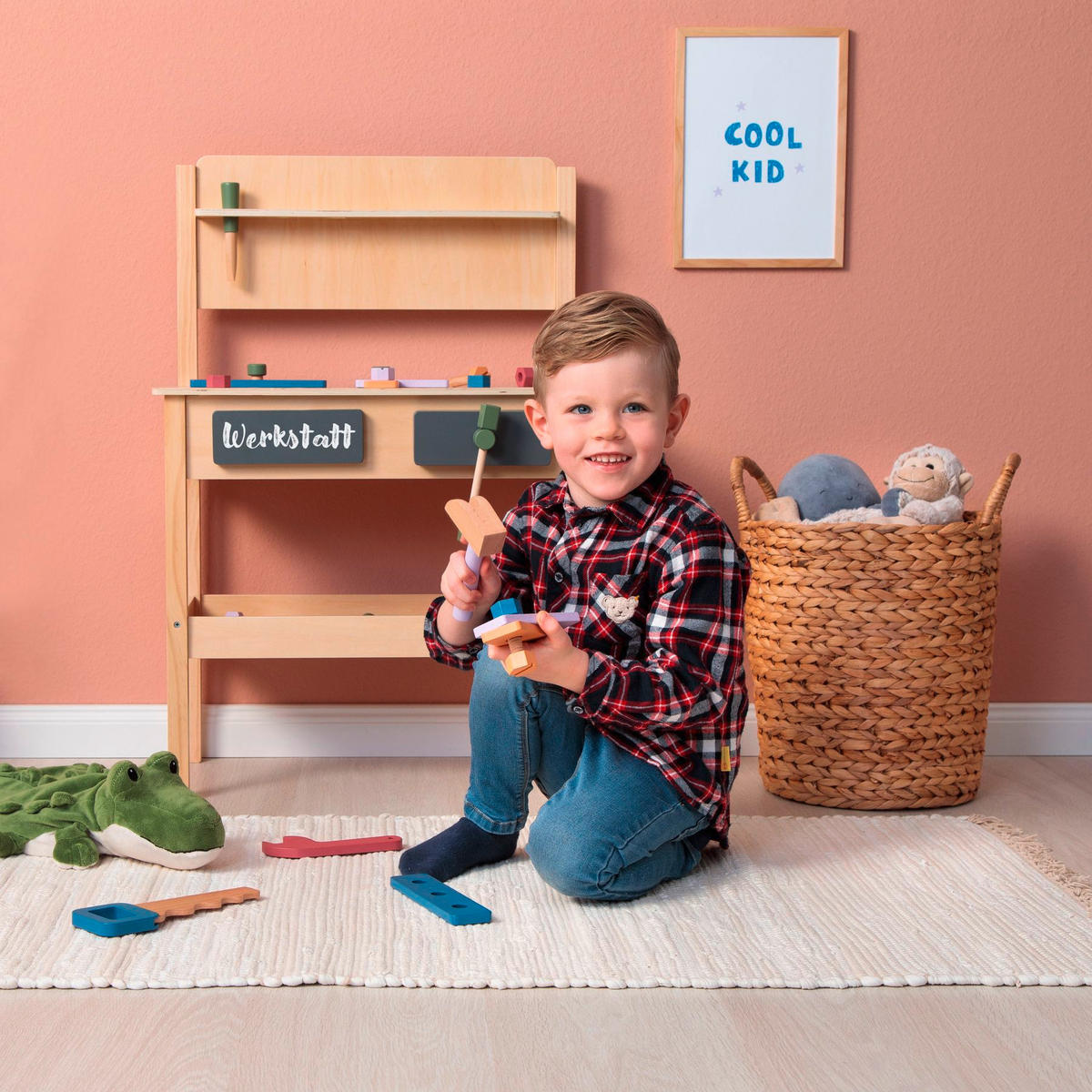 KINDERWERKBANK SORBUS - Naturfarben, Basics, Holz/Holzwerkstoff (55/34/80cm) - MUSTERKIND