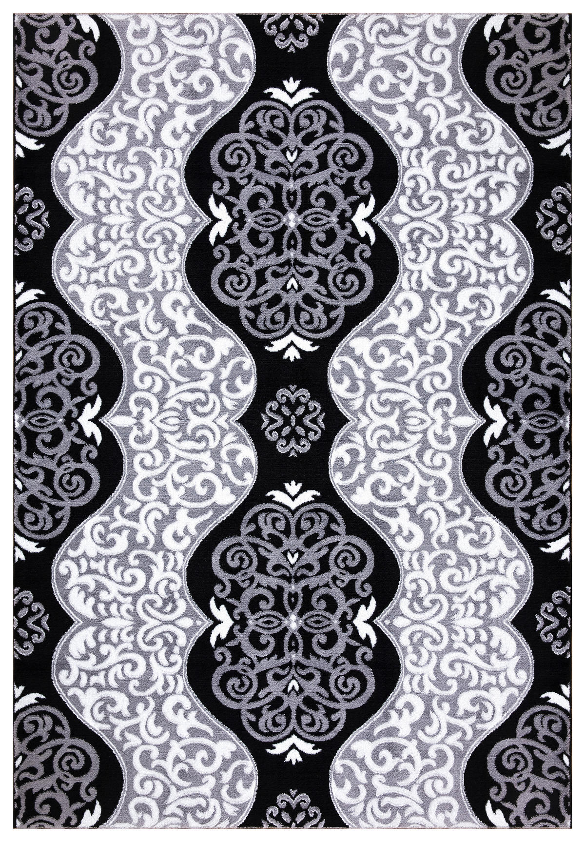 VINTAGE-TEPPICH 120/170 cm Eleysa Grau, Schwarz, Weiß  - Schwarz/Weiß, LIFESTYLE, Textil (120/170cm)