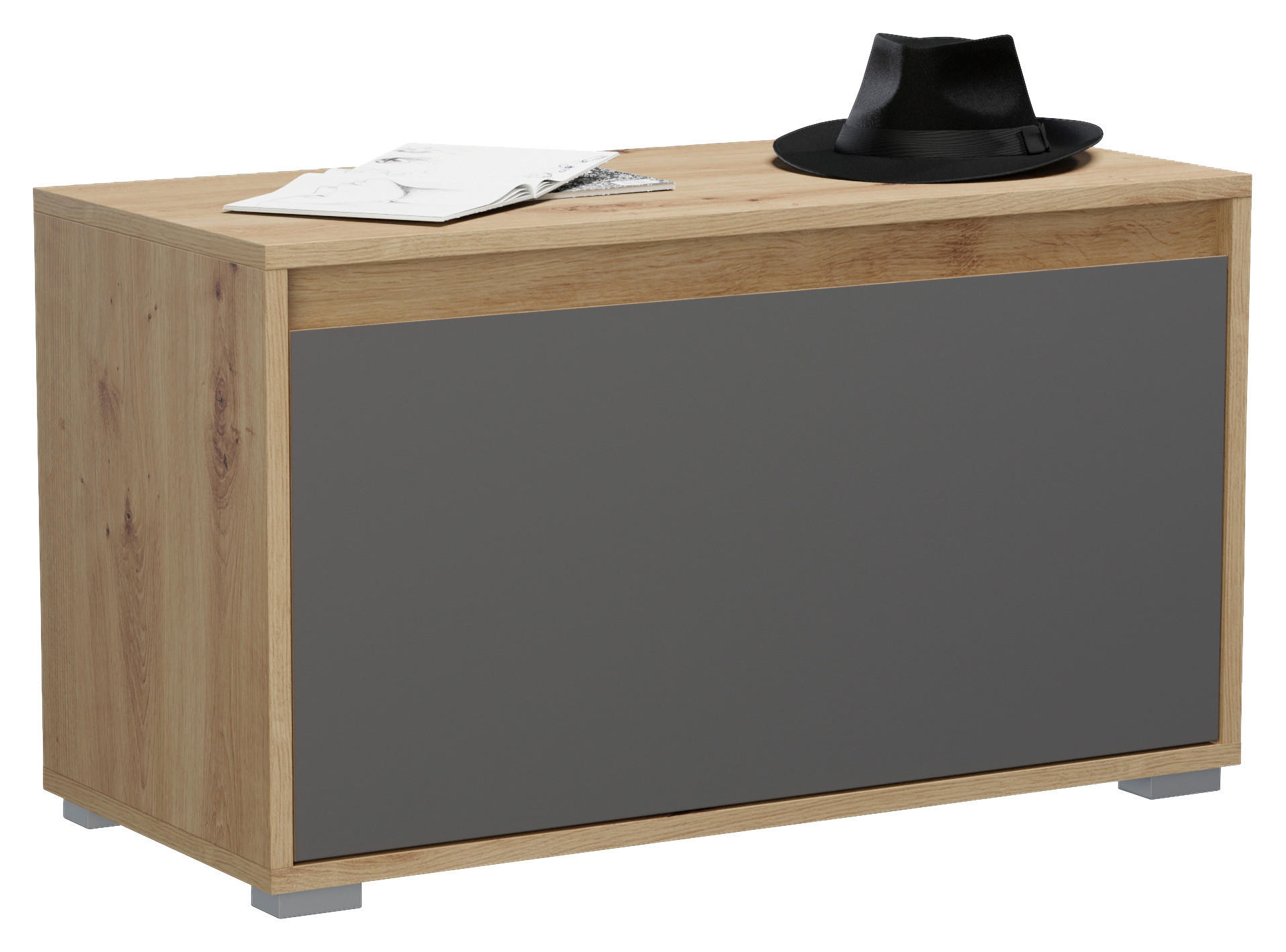 Garderobenbank Torino B: 76 Cm 1 Tür Grau/eiche Artisan