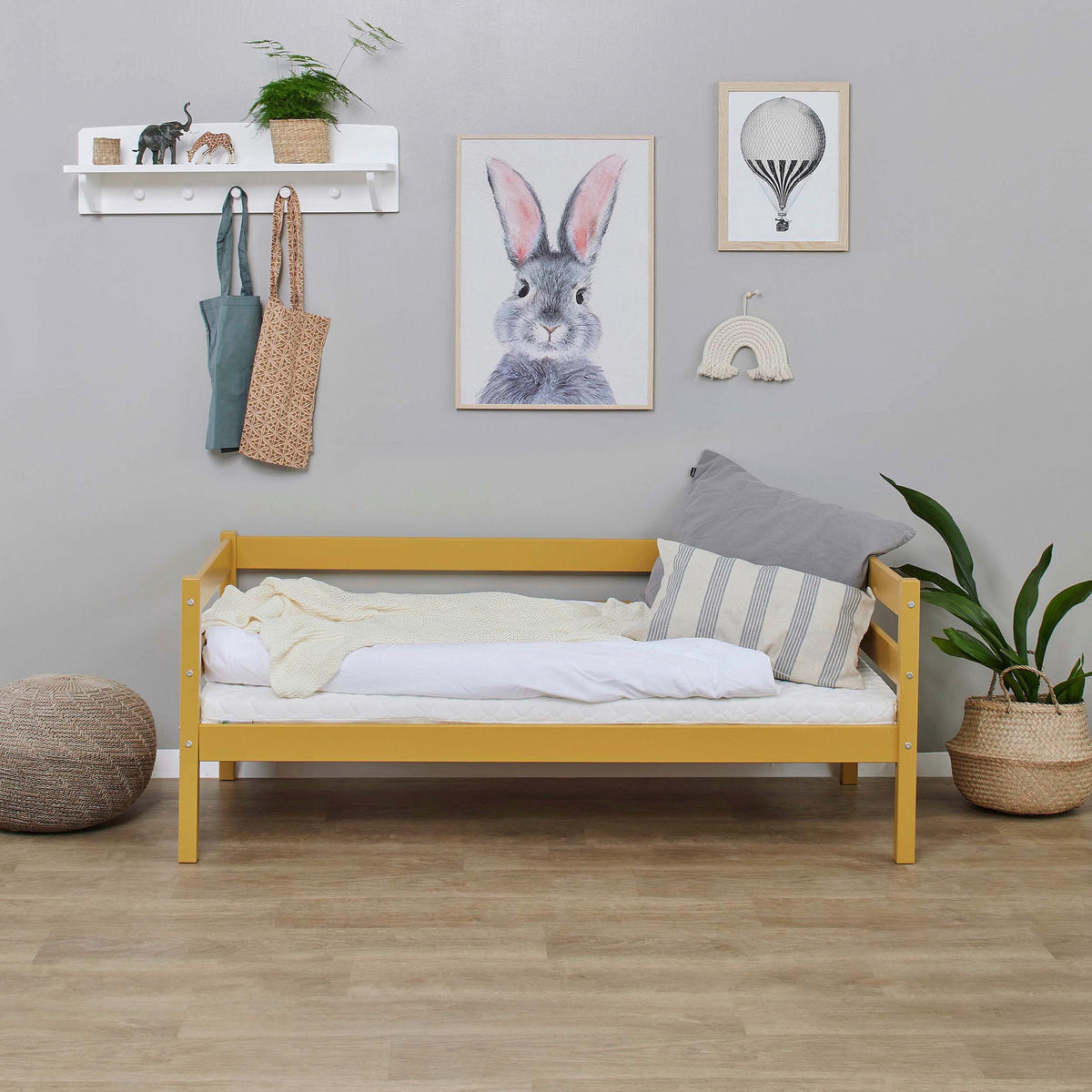 KINDER-/JUNIORBETT 70/160 cm  in Gelb  - Gelb, MODERN, Holz (70/160cm) - MID.YOU