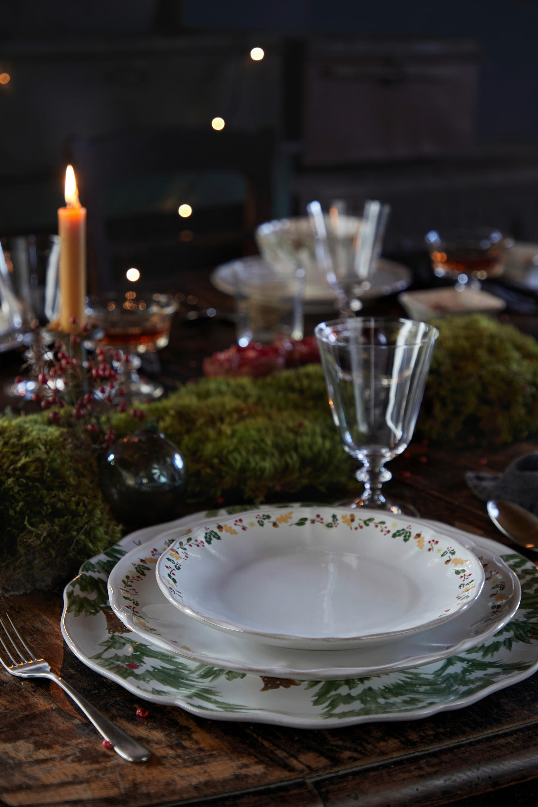 PLATZTELLER THE NUTCRACKER 34 cm  - Weiß Hochglanz/Hellgrün, Basics, Keramik (34cm) - Costa Nova