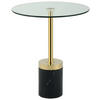 BEISTELLTISCH in Metall, Glas, Stein 46/46/53 cm  - Goldfarben/Schwarz, Design, Glas/Stein (46/46/53cm) - Kayoom