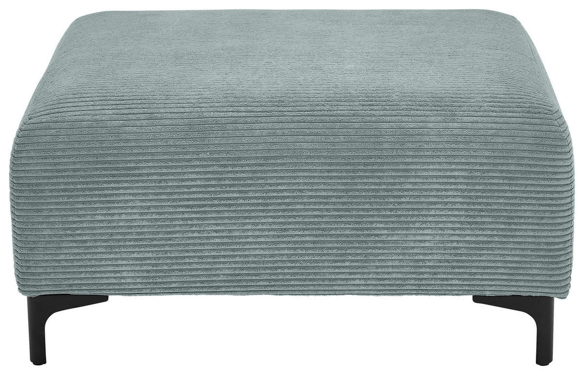 HOCKER in Textil Blaugrau  - Blaugrau/Schwarz, Konventionell, Textil/Metall (99/46/77cm) - Carryhome