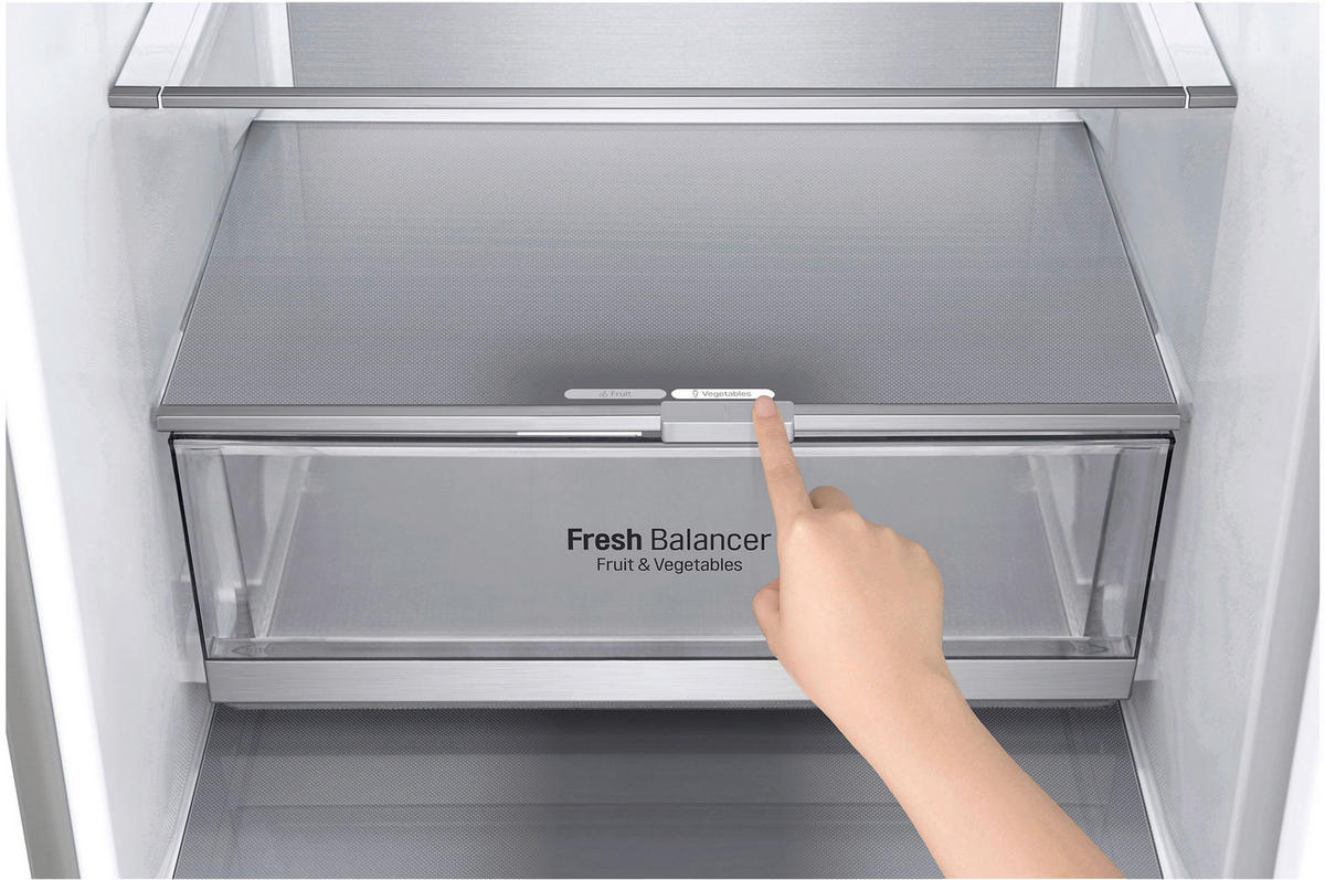 KÜHL-GEFRIER-KOMBINATION 60/203/68 cm GBB92MBB3P  - Silberfarben, Trend, Glas/Kunststoff (60/203/68cm) - LG