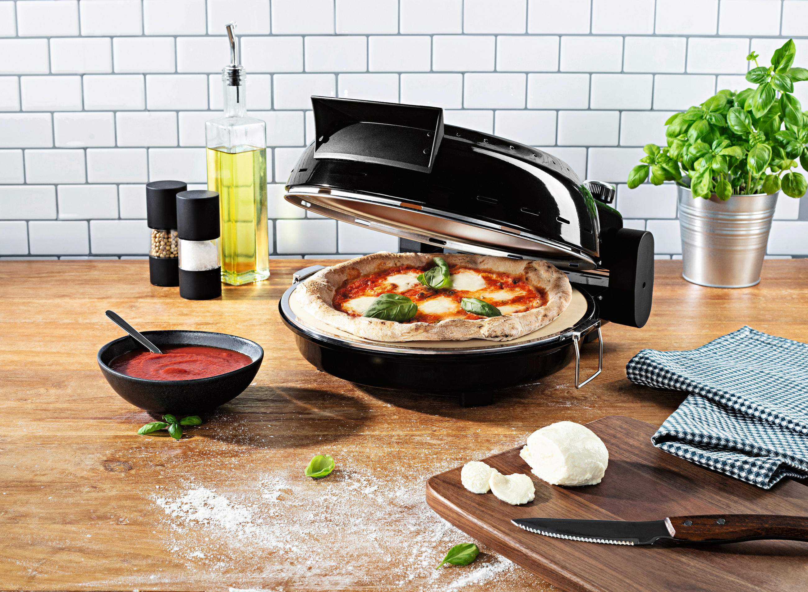 PIZZAOFEN GOURMETmaxx  - Schwarz, Basics, Kunststoff/Metall (35,9/35,2/16,6cm)