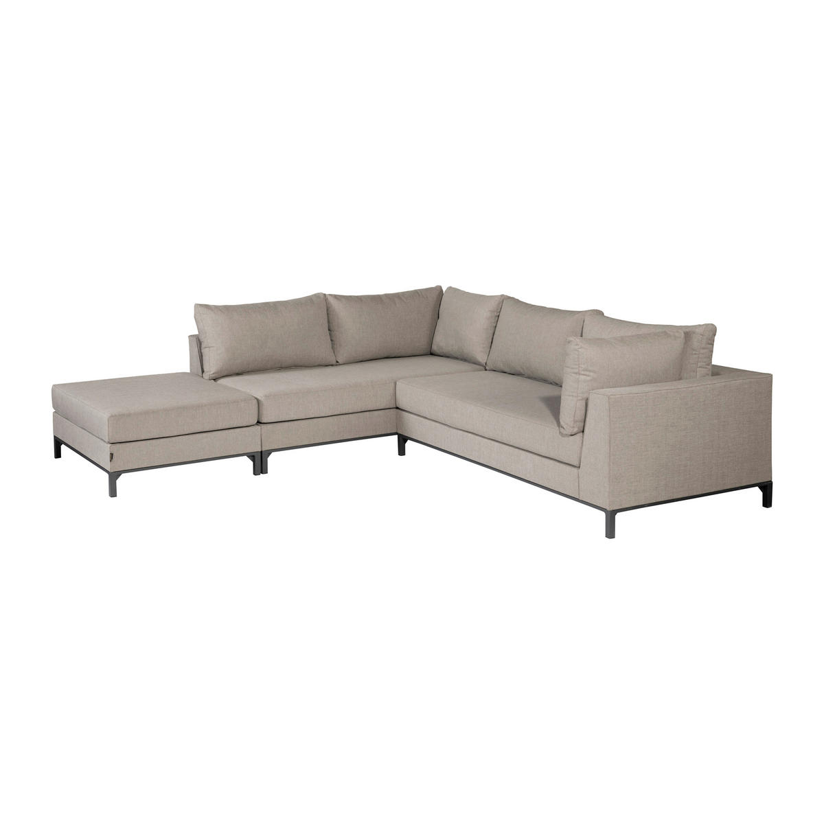 LOUNGEGARNITUR 246/262 cm Aluminium  - Taupe, MODERN, Textil/Metall (246/262cm) - Livetastic