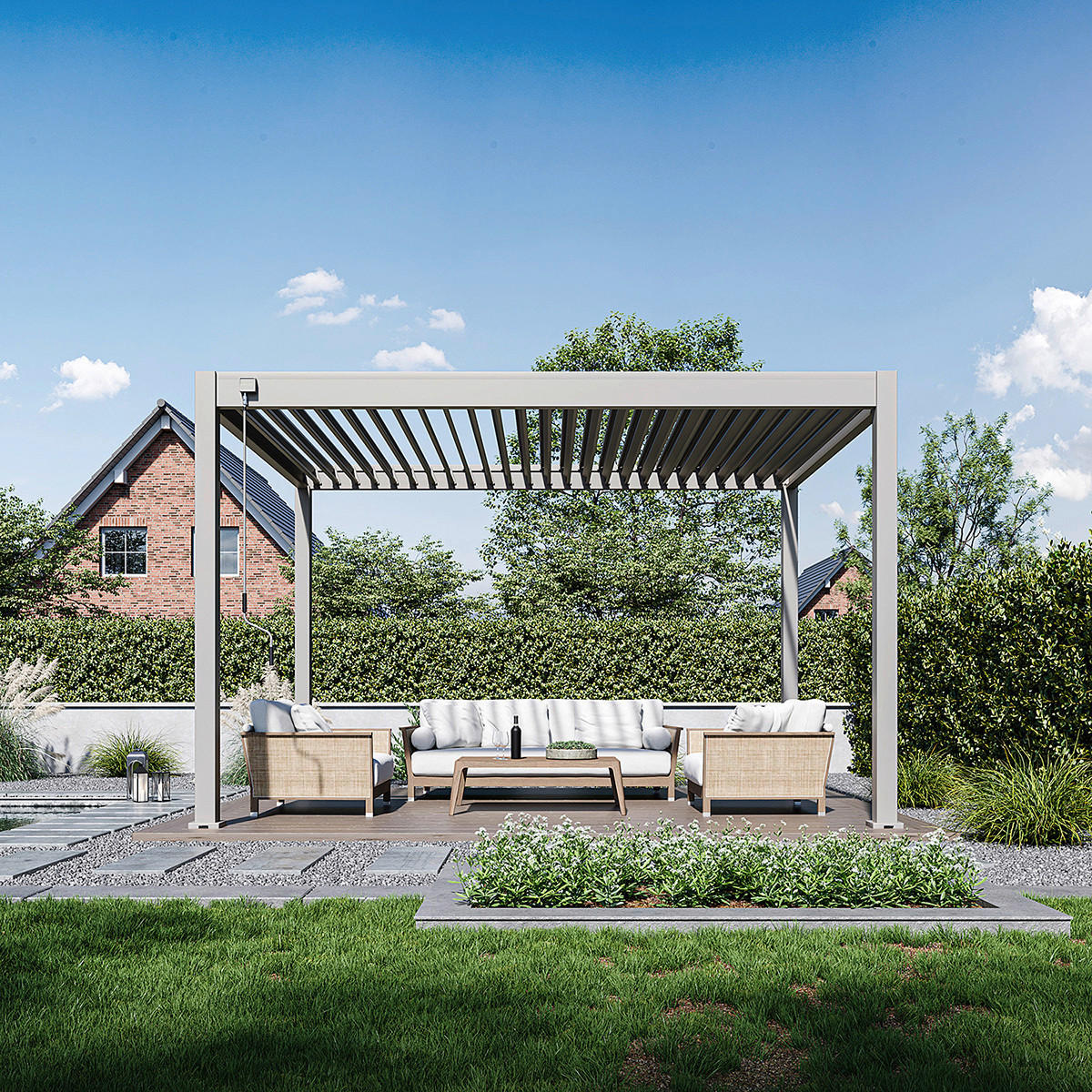 PERGOLA 300/400/255 cm   - Perlmutt, Basics, Metall (300/400/255cm) - Gardenson