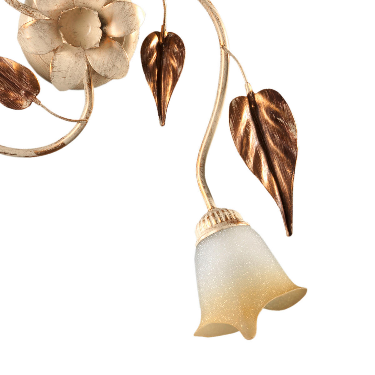 STROPNÉ SVIETIDLO, 60/60/25 cm - biela/béžová, Natur, kov/sklo (60/60/25cm)