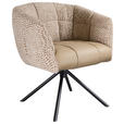 ARMLEHNSTUHL  Sitzfläche 360° drehbar Webstoff, Mikrofaser  - Beige/Schwarz, Design, Textil/Metall (67/80/65cm) - Novel