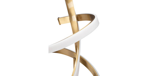 LED-STEHLEUCHTE 25/137 cm    - Goldfarben/Weiß, Design, Kunststoff/Metall (25/137cm) - Dieter Knoll
