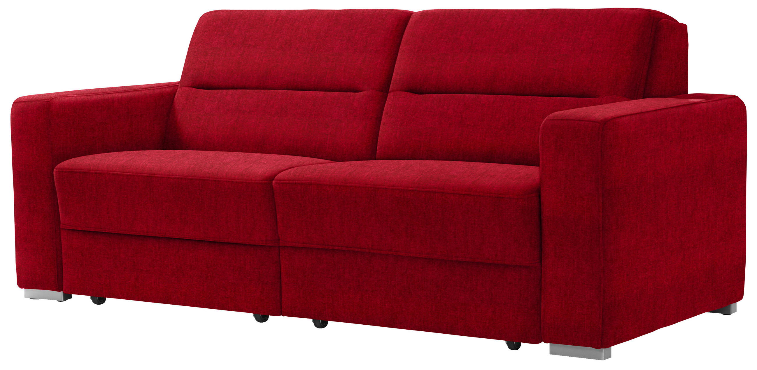 SCHLAFSOFA in Dunkelrot  - Dunkelrot, KONVENTIONELL, Textil/Metall (202/86/92cm) - Sedda