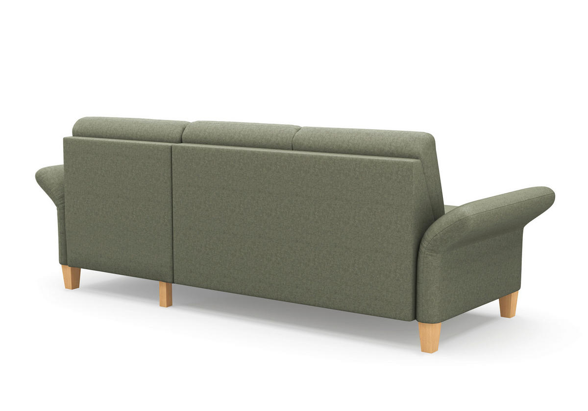 ECKSOFA ROCHELLE E Olivgrün Flachgewebe  - Eichefarben/Olivgrün, KONVENTIONELL, Holz/Textil (251/164cm) - Sit & More
