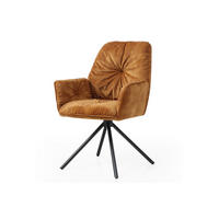 ARMLEHNSTUHL  in Samt, Velours  - Goldfarben/Schwarz, MODERN, Textil/Metall (61/90/59cm) - Livetastic