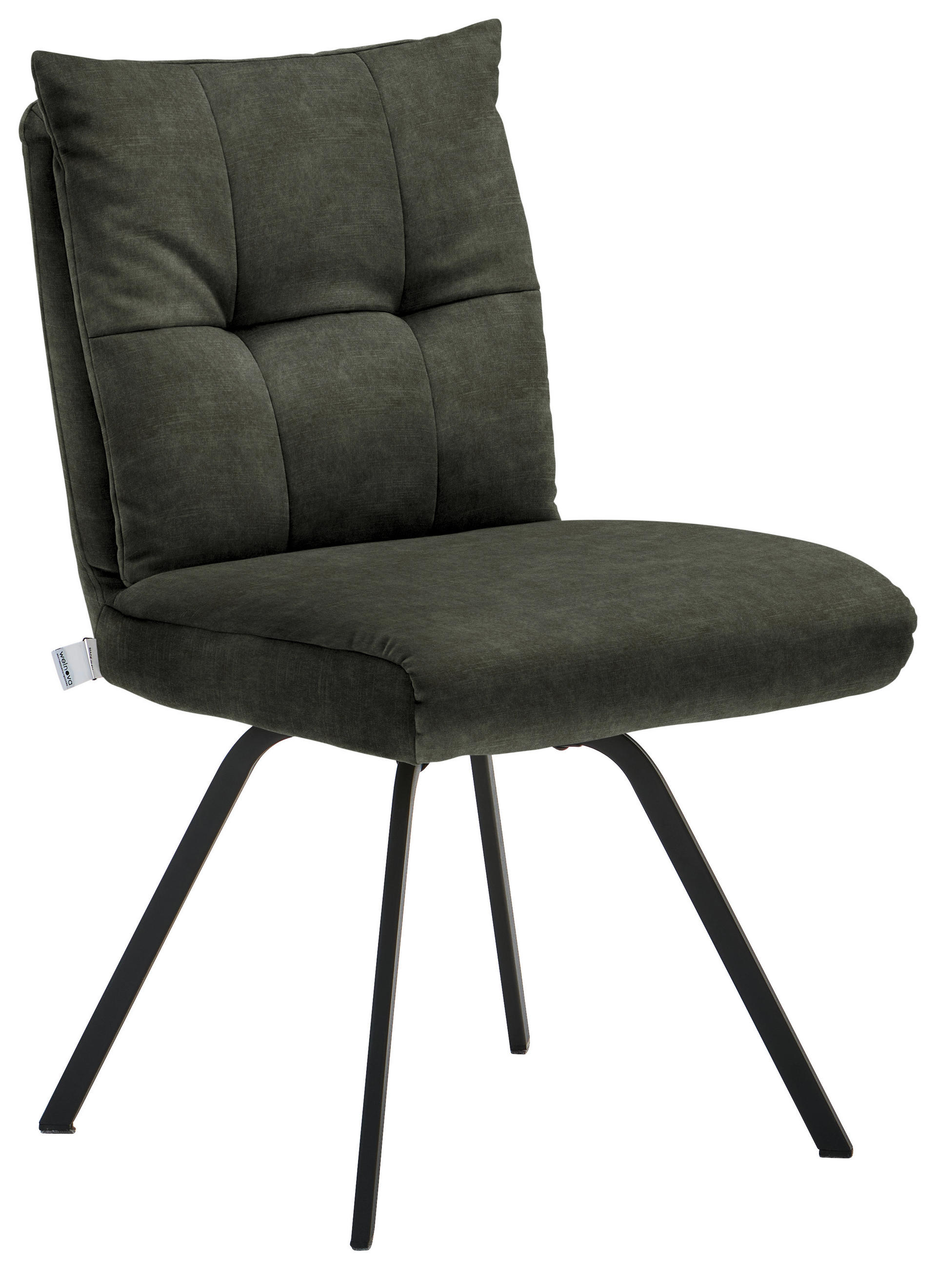 STUHL  in Velours Textil  - Waldgrün/Schwarz, Design, Textil/Metall (50/82/68cm) - Welnova