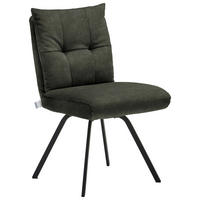 STUHL  in Velours Textil  - Waldgrün/Schwarz, Design, Textil/Metall (50/82/68cm) - Welnova