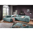 ECKSOFA Blau Velours  - Blau/Schwarz, Design, Kunststoff/Textil (213/317cm) - Hom`in