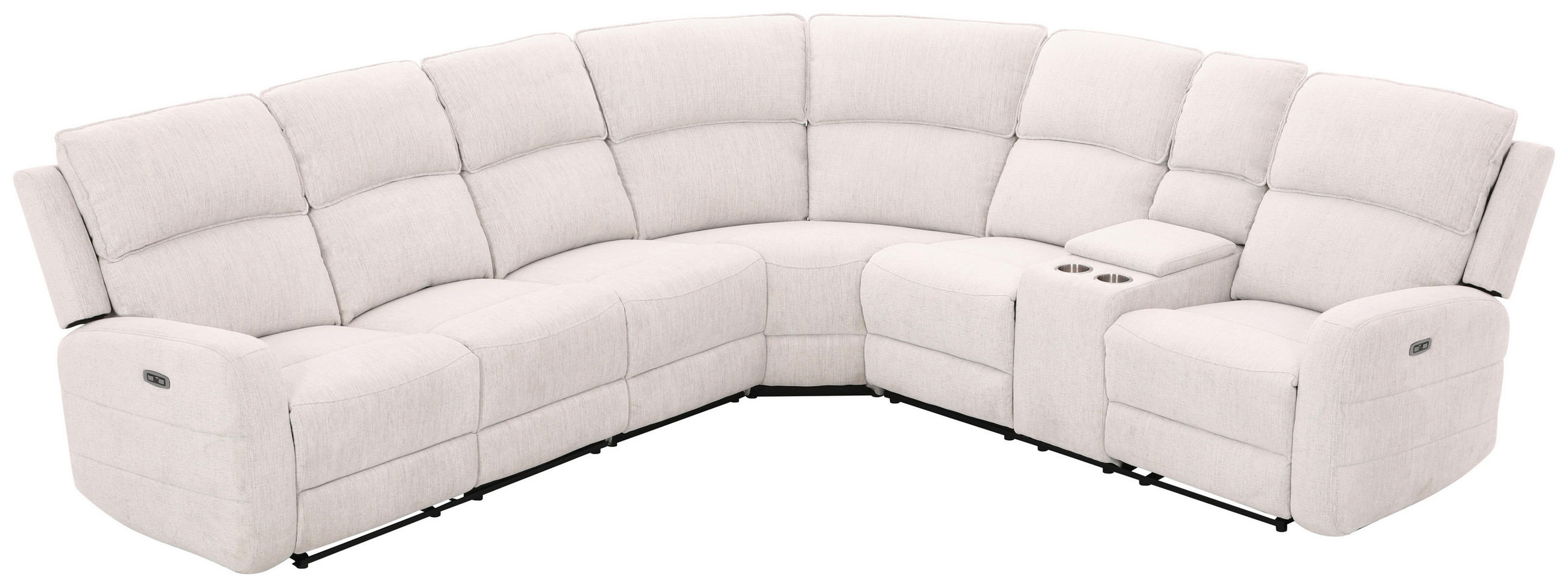 ECKSOFA Weiß Leinenoptik  - Schwarz/Weiß, KONVENTIONELL, Holz/Kunststoff (240/102/265cm) - Livetastic